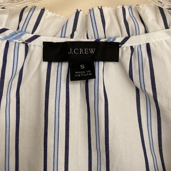 J.Crew Tie Front Ruffle Top In Stripe AW850 Size Small - Picture 2 of 2